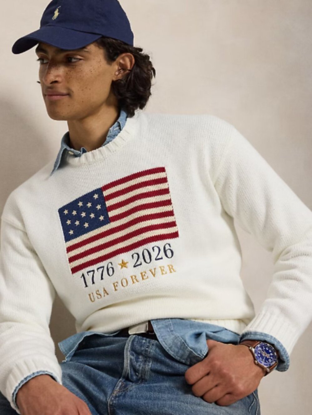 American Icons Stamp Sweater Save your Wishlist Polo Ralph Lauren - Picture 2 of 3